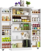 ROOMTEC 47” Kitchen Pantry Cabinet, White