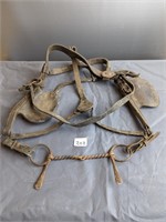 Vintage leather Horse Briddle with blinders
