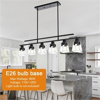 VINLUZ-6 Light Chandelier-Black finish