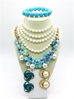 Beaded Vintage Set-Necklaces, Earrings, Bracelet