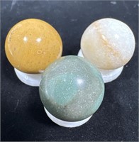 (3) 3/4” Stone Sphere Marbles