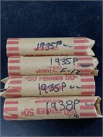 4 Rolls of wheat cents