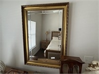 FINE GOLD FRAMED MIRROR WITH ETCHING