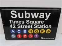 Times Square Subway Sign-Metal 17"x11"