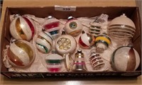 Lot of Mica Frosted Antique Christmas Ornaments