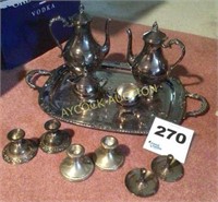 Silver/silver plated (?) tea/coffee serving set &