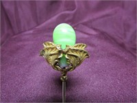 Antique hat pin w/green stone.