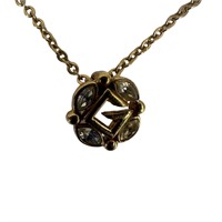Givenchy G Logo Vintage Rhinestone Necklace