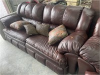 Reclining leather couch