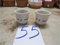 2 Pottery Small Custards