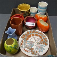 Tray Lot of Ceramic Vases