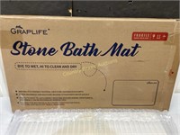 Stone Bath Mat  Diatomaceous  23.5 x 15 White