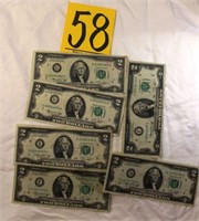 6 two dollar bills