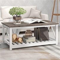 UYIHOME Farmhouse Coffee Table for Living Room, 2-