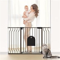 Baby Gate with Cat Door - Auto Close 29.5"-48.4" S