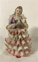 German “Dresden”? Lace Figurine. Been repaired.