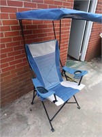 BLUE FOLDING LOUNGE CHAIR WITH CANOPY