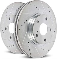 Front Evolution Drilled & Slotted Rotor Pair