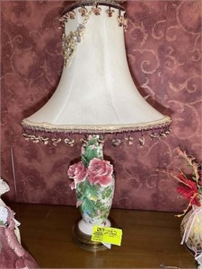 Pair of flower themed  table lamps 32 in tall