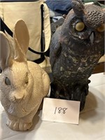 LAWN DECOR/GARDEN Owl Rabbit