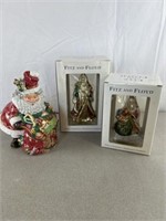 Fitz and Floyd Santa cookie jar and Fitz and