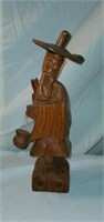 Carved Wood Chinese Fisherman Statue