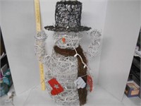 Christmas Twig Snowman with lights