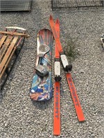 Pair Skis and Water Board
