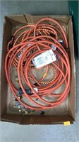 Extension Cord, bungee cords and hardware pieces