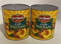 Del Monte Lite Sliced Peaches, 105oz cans, qty 2,