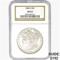 1884-O Morgan Silver Dollar NGC MS63