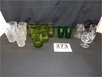 Green Glass Tumblers, Plastic Tumblers