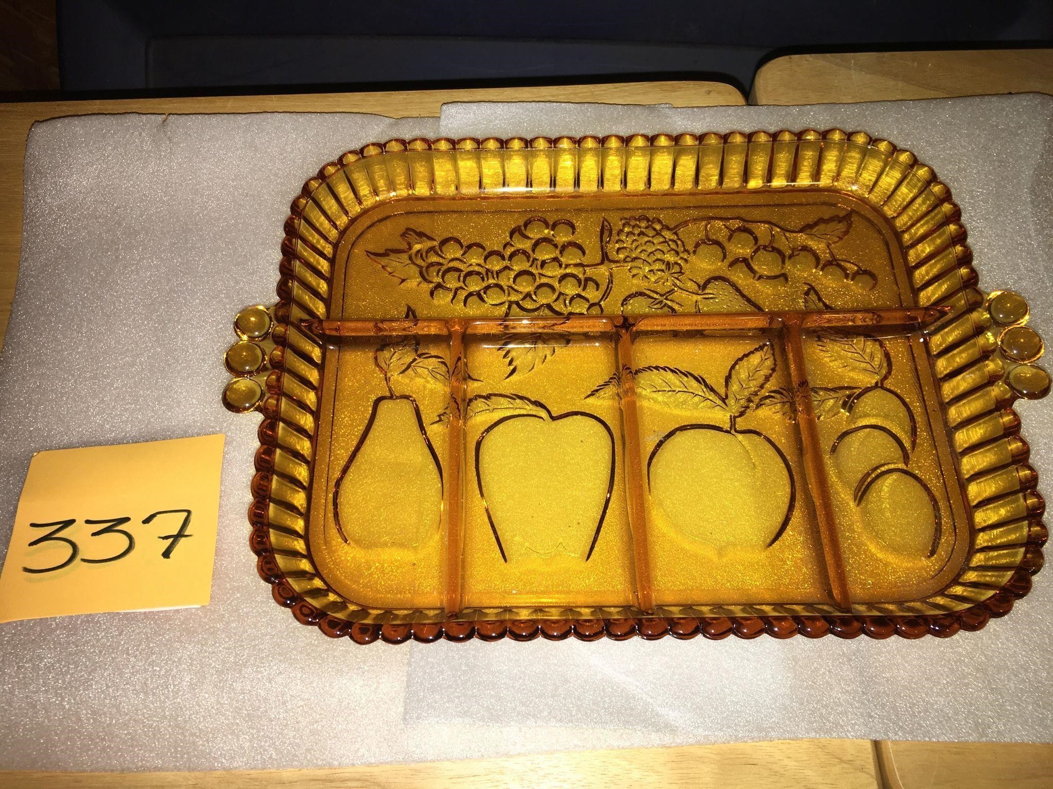 Indiana Glass Amber Fruit Tray