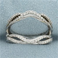 Pave Set Diamond Ring Jacket in 14k White Gold