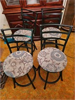 Set of 4 padded bar stools