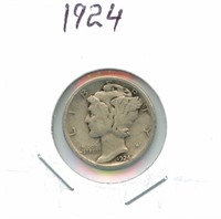 1924 Mercury Silver Dime