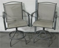 2 Swiveling Patio Arm Chairs - 26" Seat Height