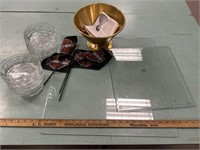 Candy dishes, trays, and bakery supplies