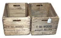 (2) Vintage Boone Mill, VA Wood Orchard Crates