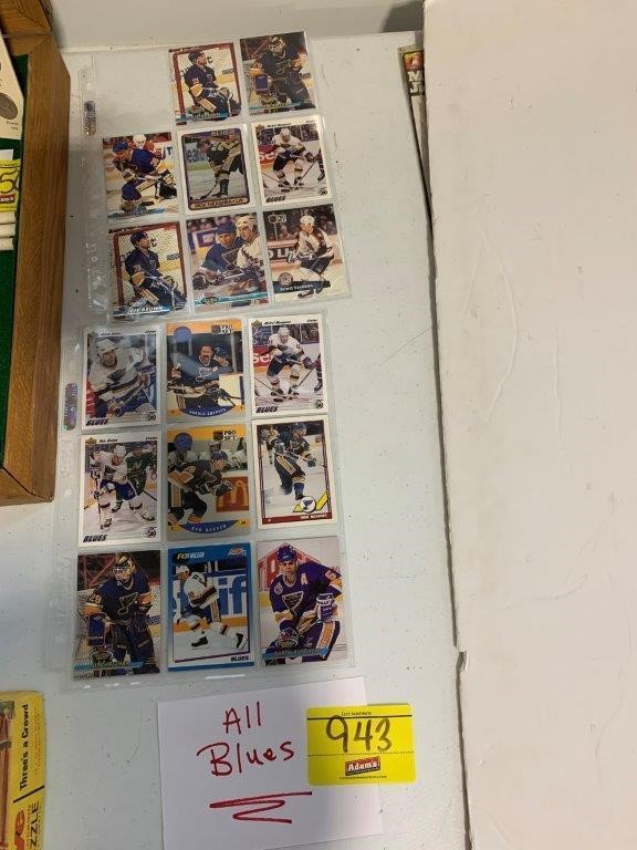 GROUP OF ALL BLUES HOCKEY CARDS