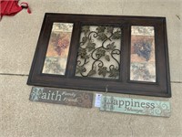 Wall Decor; Large picture, 2 Inspirational Signs