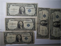 (5) 1935-E $1 Silver Certificates