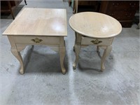 2 end tables rectangle with drawer 22x27x22 oval