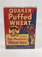 QUAKER PUFFED WHEAT SGT. PRESTONS CEREAL BOX