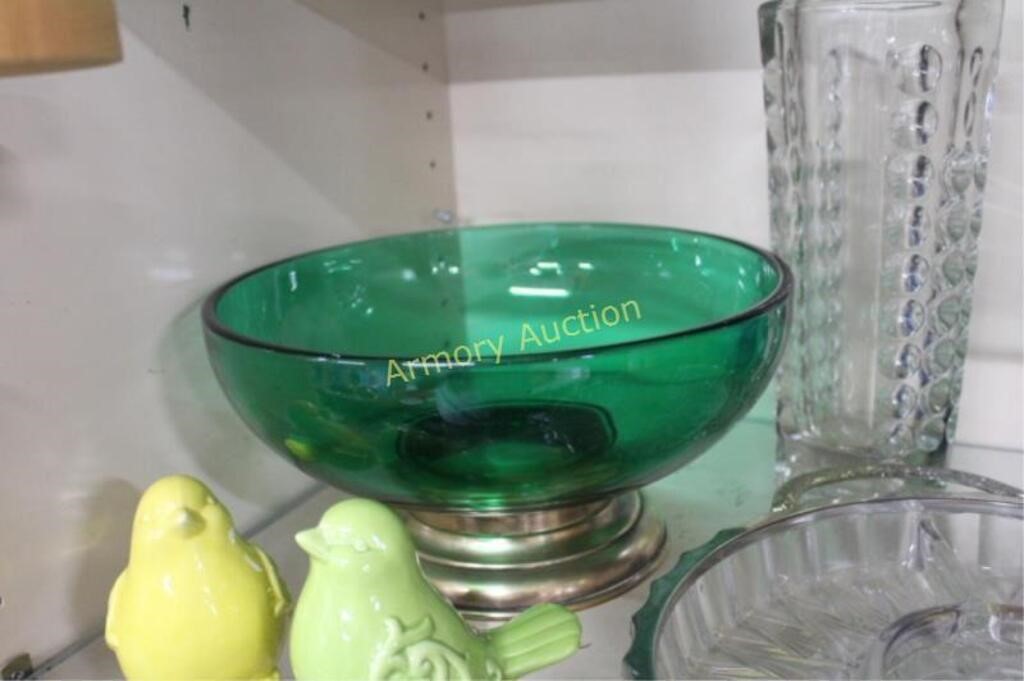 FOREST GREEN SERVING BOWL