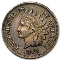 1865 Better Date AU Grade Indian Head Cent