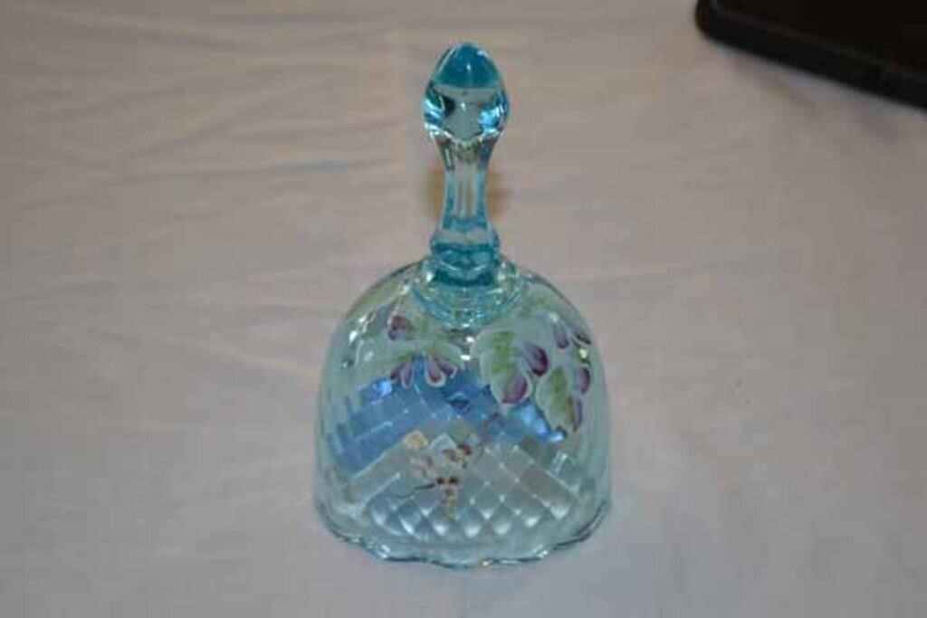 Blue Fenton Hand painted Bell