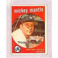 1959 Topps Mickey Mantle Crease Free
