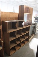 3- Wood Shelves, Singles Sided w/ Dividers