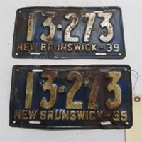 PR OF 1939 NB LICENCE PLATES